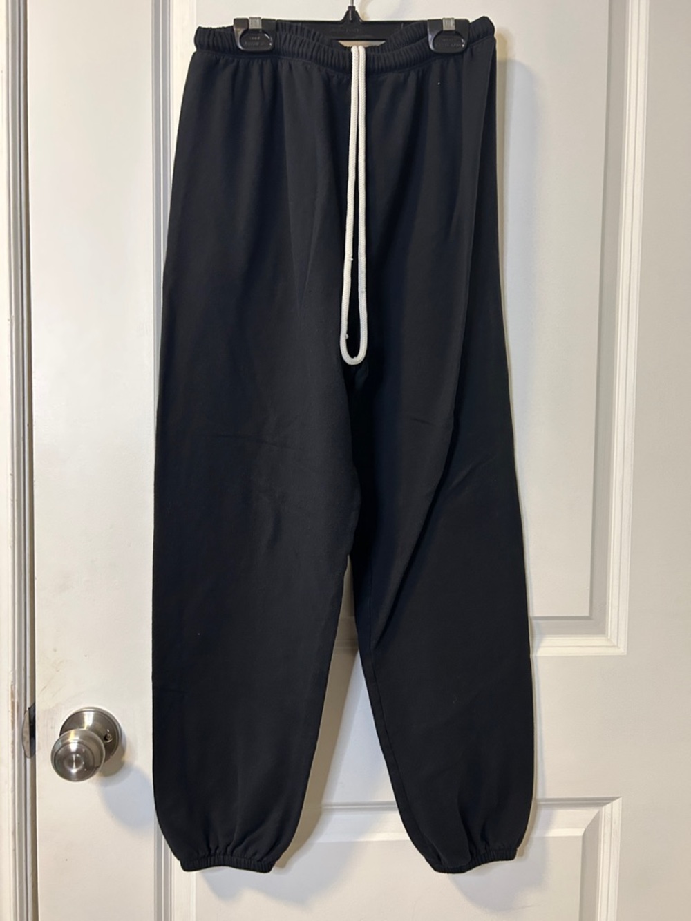 33. aerie Black Jogger Sweatpants with White Drawstring